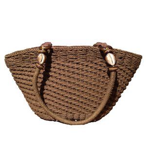 Brown Cappelli Tote with Cowrie Shells